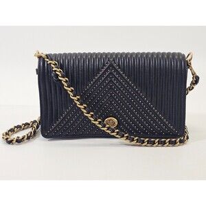 Coach Dinky 1941‎ Black Leather Quilted Rivets Studded Crossbody Purse Bag EUC